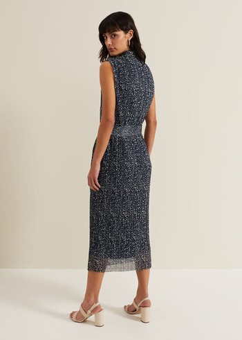 Phase Eight Adia Dress Navy Australia | ZI7531260